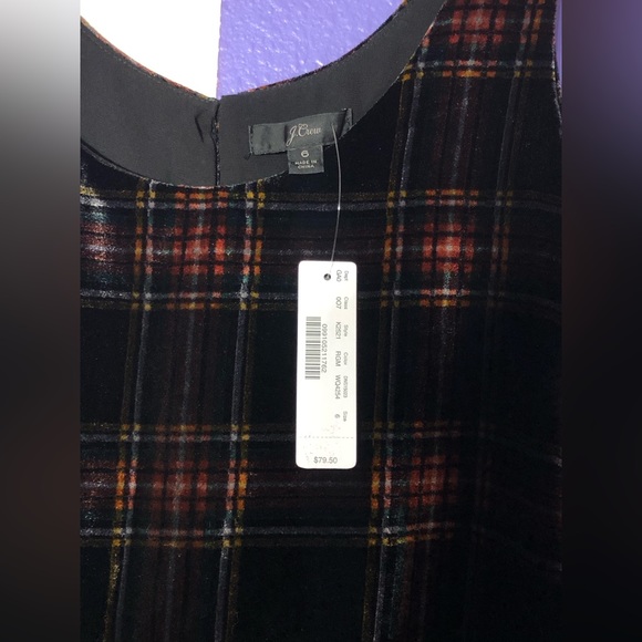 NWT J Crew Velvet Holiday Tartan Tank - Size 6 - Picture 2 of 6